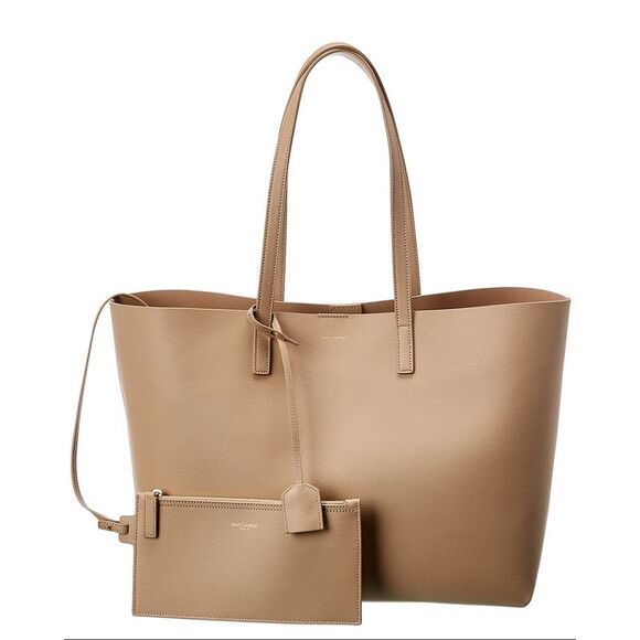 Saint Laurent Handbags - Saint Laurent E/W Leather Shopper Tote, Brown
